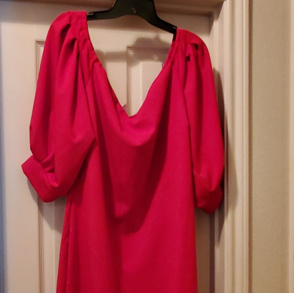 Red Ladies Off-Shoulder Dress